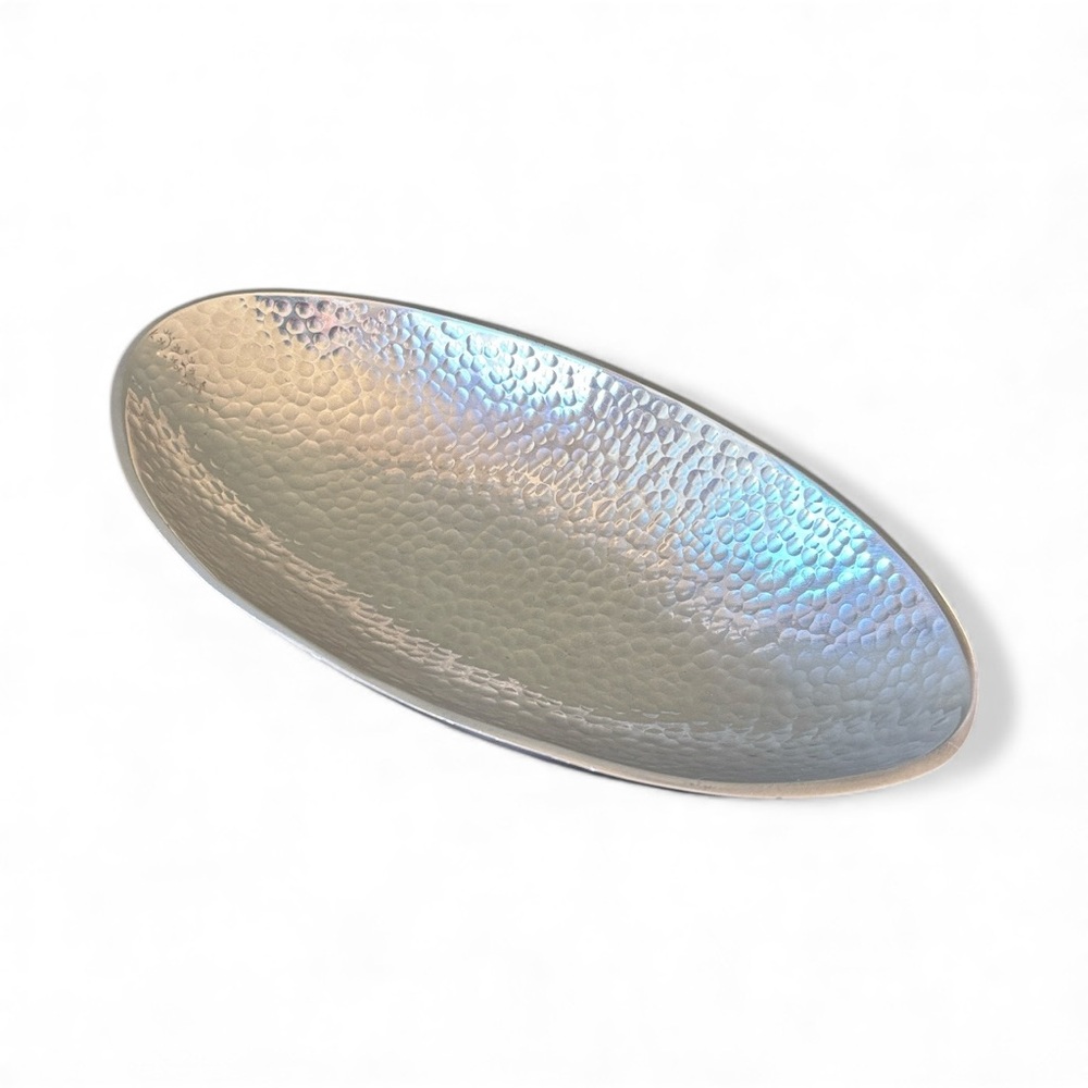 Artisan Hammered Pewter Decorative Serving‎ Bowl Decor